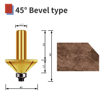 45° Bevel Router Bit Diamond Vaccum Brazed CNC engraving marble stone granite